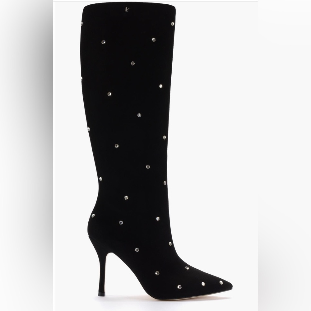 Larroude Black Heeled Boots with Stiletto Elegance - Picture 2 of 3
